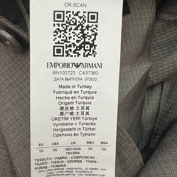 Emporio Armani G-Line Wool Sport Coat in Gray Size 50 - Picture 7 of 13